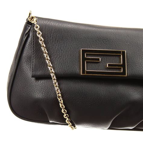 fendi black small bag clutch|fendi leather clutch handbags.